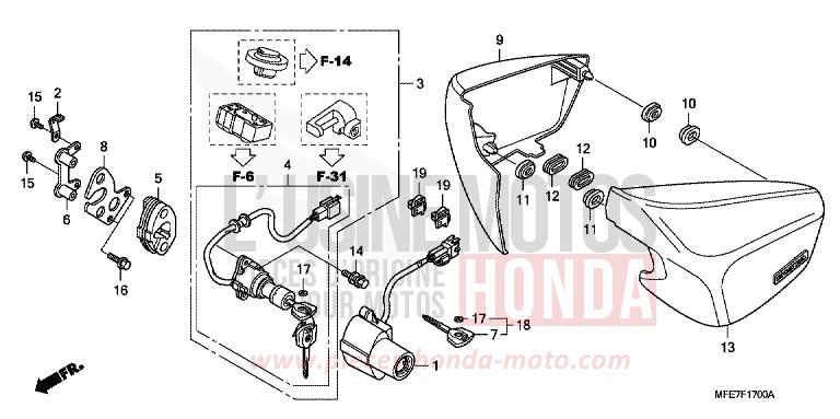 SIDE COVER for Shadow Aero CANDY BLAZE ORANGE (YR196) from 2010